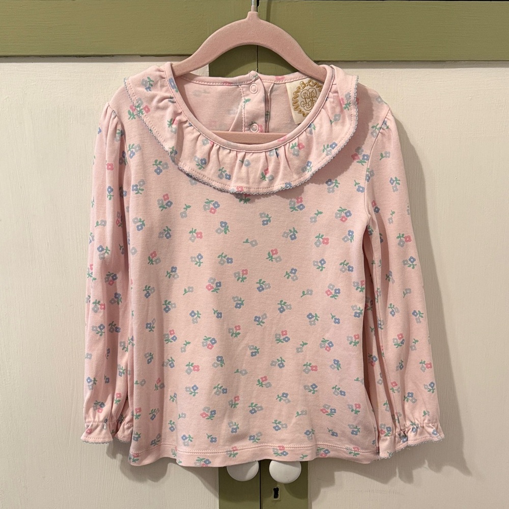 The Beaufort Bonnet Company Pima Ramona Ruffle Collar Shirt Print I'd Pick You